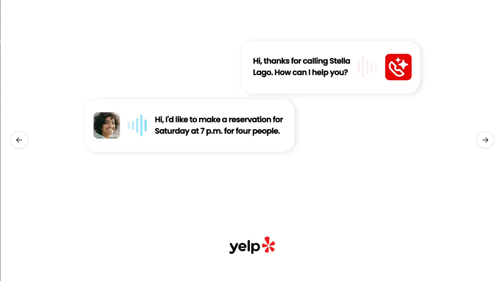 GPT-Live-1 API Yelp Host demo handling a restaurant reservation